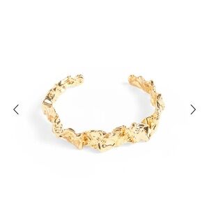 Amber Sceats‎ Emery Bracelet 24Kt  Gold Plated Molded Cuff  NEW in pouch $165